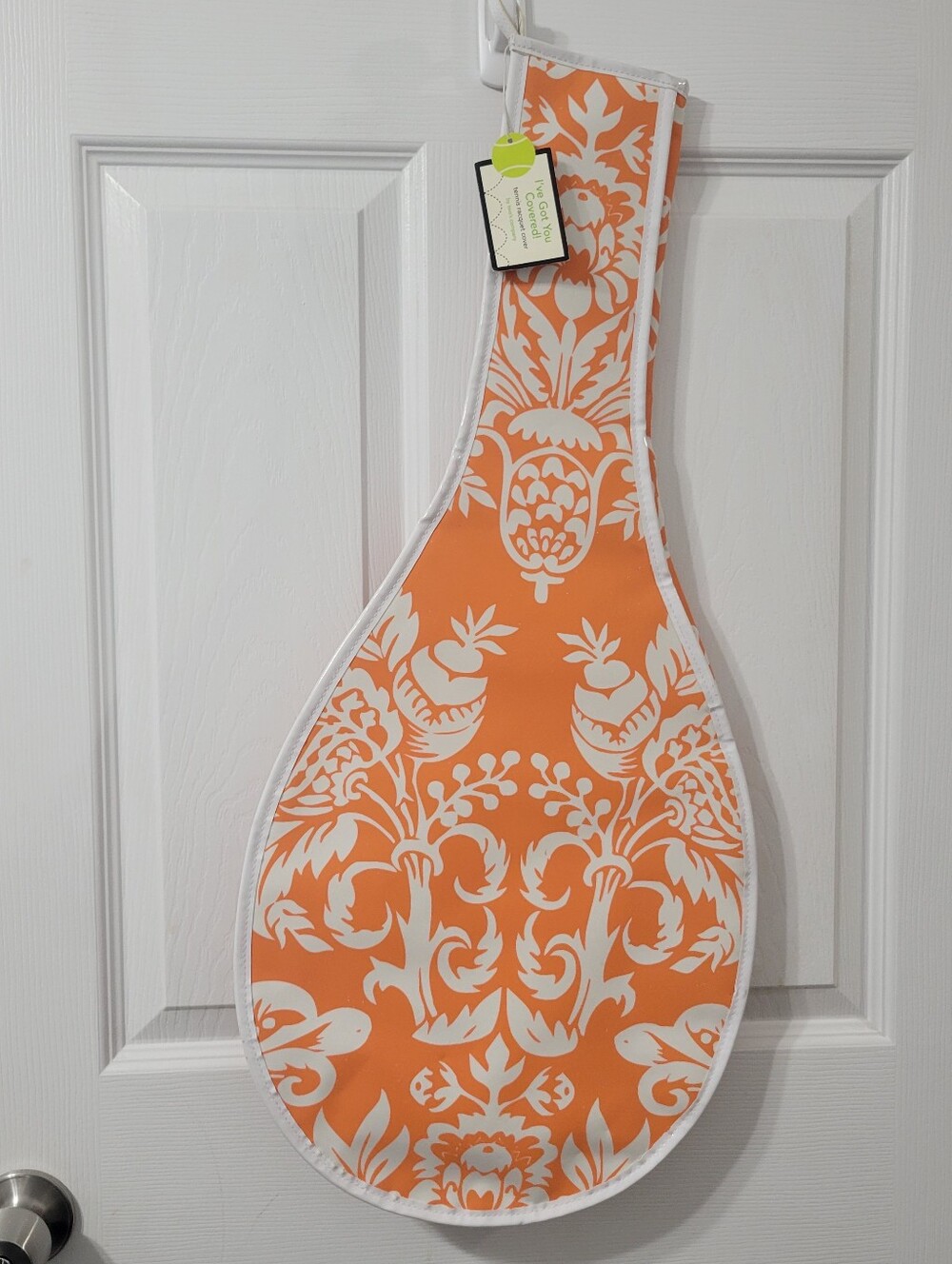 NWT Orange and White Tennis Raquet Cover